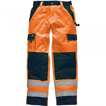 Dickies Mens High Visibility Viz Industry 300 Cargo Trousers Orange