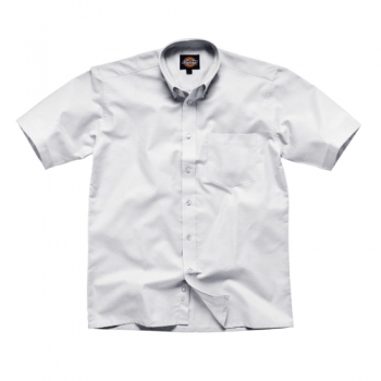 Dickies Mens Workwear Oxford Weave Short Sleeved Shirt White SH64250W