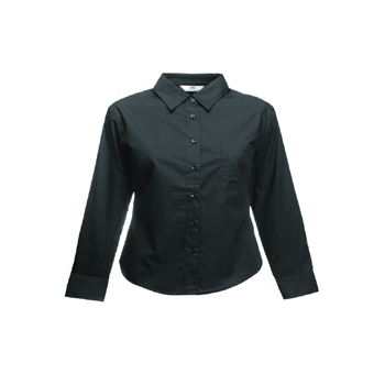 Fruit Of The Loom Lady-Fit Long Sleeve Poplin Shirt