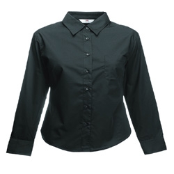 Fruit Of The Loom Lady-Fit Long Sleeve Poplin Shirt