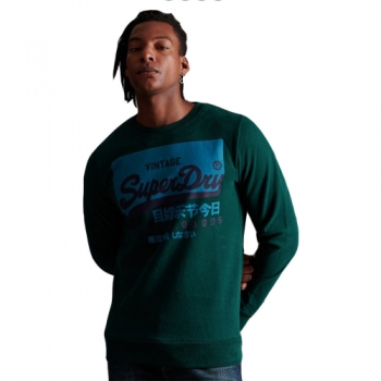 Superdry Mens Vintage Logo Organic Cotton Crew Sweatshirt Small- Chest 36' (91cm)