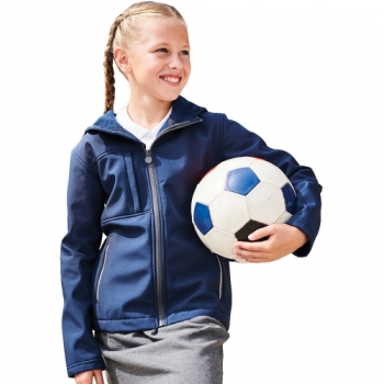 Regatta Boys Octagon Wind Resistant Hooded Softshell Jacket 3-4 Years - Chest 55-57cm