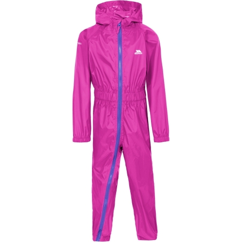 Trespass Girls Button II Waterproof Breathable Elasticated Rain Suit Age 6-12 months