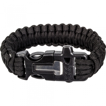 Highlander Woven Para Cord Flint & Steel Bracelet One Size