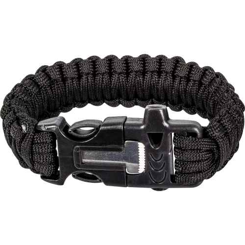 Highlander Woven Para Cord Flint & Steel Bracelet One Size