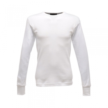 Regatta Mens Long Sleeved Thermal Baselayer Vest T Shirt White