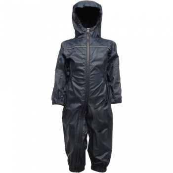 Regatta Kids Paddle Waterproof Breathable Rain Suit TRW466 Navy