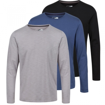 Regatta Professional Mens Essentials 3 Pack LS T Shirt 3XL - Chest 49-51' (124.5-129.5cm)