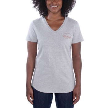 Carhartt Womens Lockhart V Neck Relaxed Fit Graphic T Shirt XS - Bust 33' (84cm)