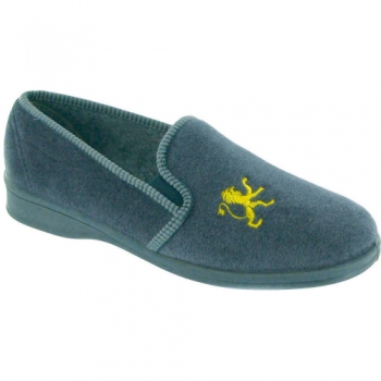 Mirak Mens Warminster Frank Embellished Soft Textile Slipper Grey