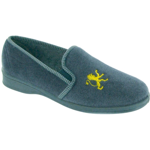 Mirak Mens Warminster Frank Embellished Soft Textile Slipper Grey