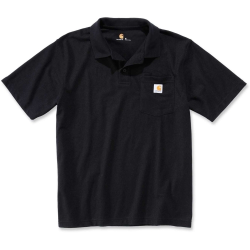 Carhartt Mens Short Sleeve Rib Knit Button Work Pocket Polo Shirt L - Chest 42-44' (107-112cm)