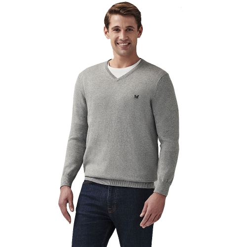 Crew Clothing Mens Cotton Silk V Neck Sweater Jumper L - Chest 42-43.5'