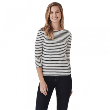 Crew Clothing Womens Essential Breton Long Sleeve T Shirt 18- Bust 44'