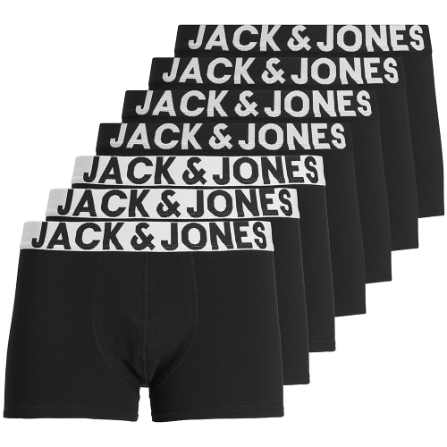 Jack & Jones Mens Jacblack & Wht 7 Pack Trunks Boxer Shorts L - Waist Size 36' (91cm)