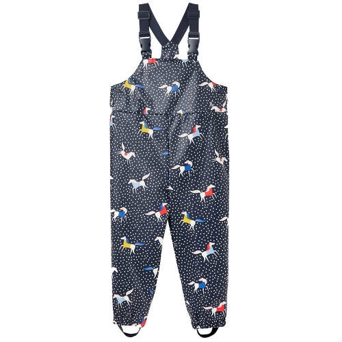 Joules Girls Splashwell Printed Rubber Showerproof Dungarees 5-6 Years