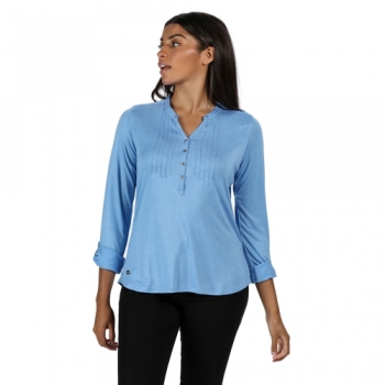 Regatta Womens Fflur Button Detail Jersey Blouse Shirt 10 - Bust 34' (86cm)