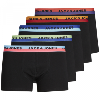 Jack & Jones Mens Jacneon 5 Pack Trunks Boxer Shorts XL - Waist Size 38' (96cm)