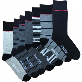 Jack & Jones Mens Jacloui 7 Pack Casual Socks One Size