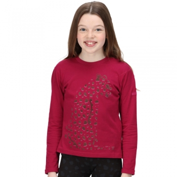 Regatta Girls Wenbie Ii Organic Cotton Long Sleeve T Shirt 3-4 Years - Chest 55-57cm (Height 98-104cm)