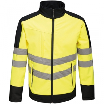 Regatta Mens Hi Vis Pro Softshell Workwear Jacket S - Chest 37-38' (94-96.5cm)