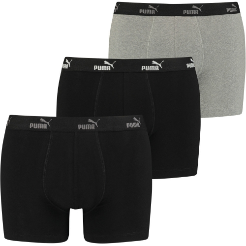 Puma Mens Promo Solid Soft Touch Branded 3 Pack Boxer Shorts S- Waist 30-32' (76-81cm)