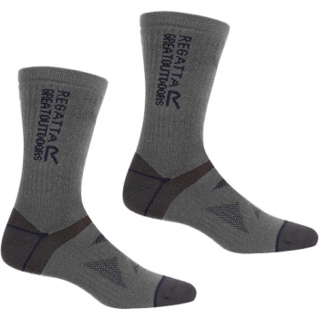 Regatta Mens 2 Pack Merino Wool Hiker Walking Socks UK Size 6-8