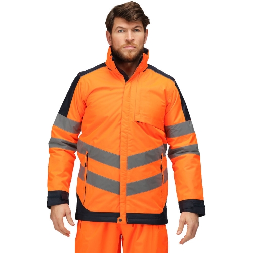 Regatta Mens Hi Vis Pro Waterproof Insulated Workwear Jacket M - Chest 39-40' (99-101.5cm)