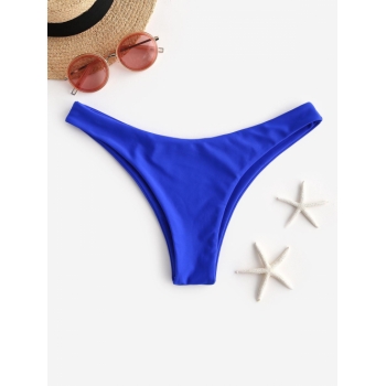 ZAFUL Solid High Leg Bikini Bottom M Cobalt blue