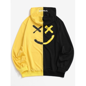 ZAFUL Men's ZAFUL Y2K Aesthetic Streetwear Letter Print Contrast Slogan Hoodie M Yellow