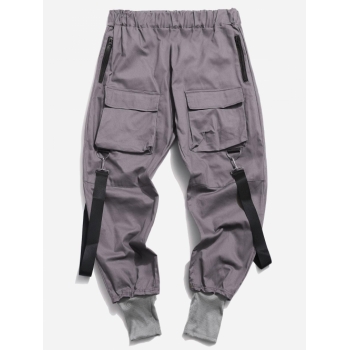 ZAFUL Men's Multi Pockets Casual Cargo Techwear Pants Xs Dark gray