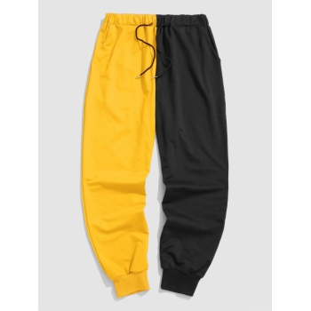 ZAFUL Men's Two Tone Jogger Sweatpants 2xl Yellow