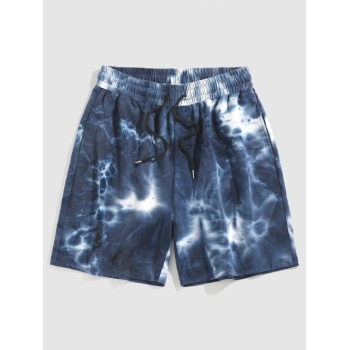 ZAFUL Tie Dye Print Drawstring Sweatshorts Xxl Deep blue