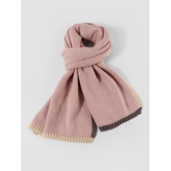 Women Winter Colorblock Knitted Scarf