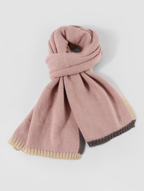 Women Winter Colorblock Knitted Scarf