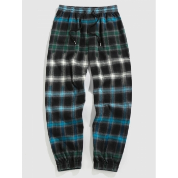 ZAFUL Men's ZAFUL Ombre Plaid Print Jogger Pants L