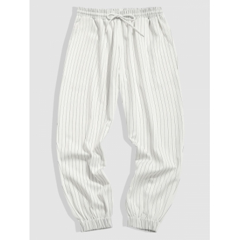 ZAFUL Men's ZAFUL Pinstripes Print Jogger Pants Xxl White