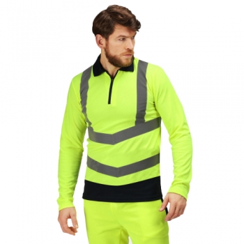 Regatta Professional Mens Hi Vis Long Sleeve Polo Shirt 3XL- Chest 50', (127cm)