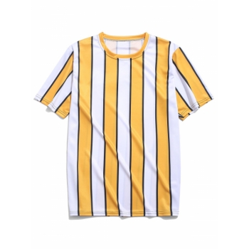 Blokecore Color Block Vertical Striped Print T-shirt