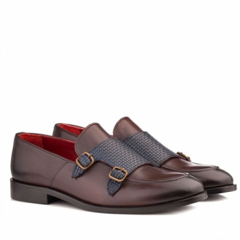 Men`s Double Buckle Loafers Marco Brown