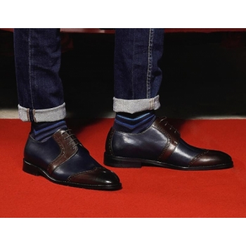 Men`s Derby Shoes Paolo Blue & Brown