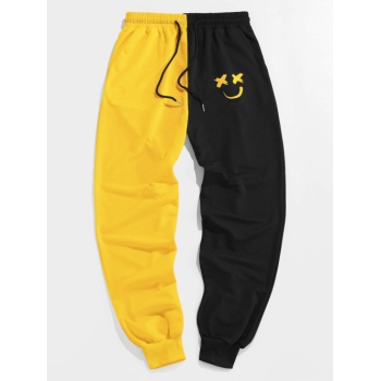 ZAFUL Men's ZAFUL Cartoon Print Two Tone Sweatpants 2xl Bright yellow