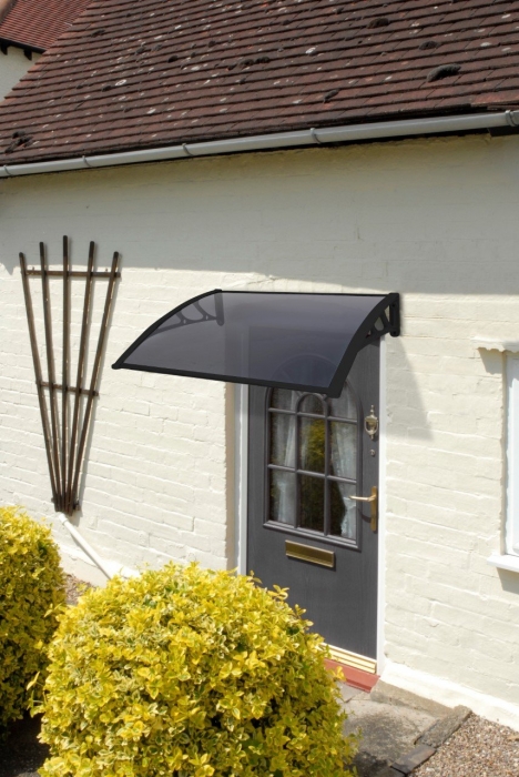 Gablemere 1M Door Canopy Black Grey Cover