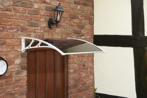 Gablemere 1M Door Canopy White Grey Cover