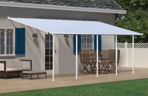 Palram 3x7.3m Sierra Veranda Patio Cover White - Clear