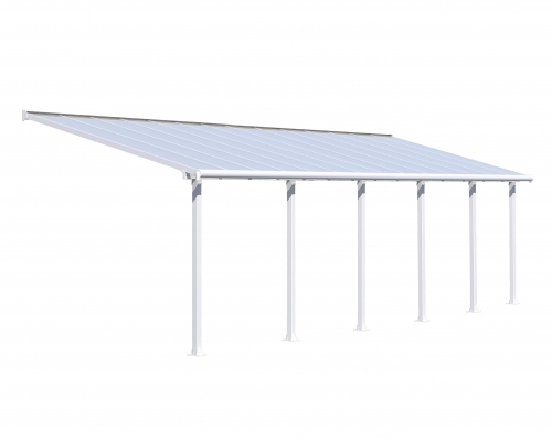 Palram-Canopia 3x8.5m Olympia Veranda Patio Cover White - Clear