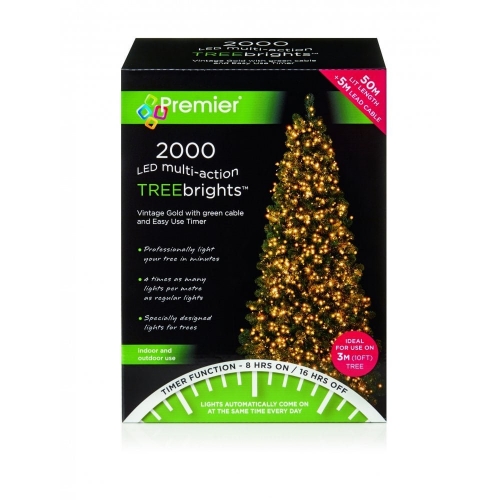 Premier 2000 Multi Action LED Treebrights with Timer (Vintage Gold)