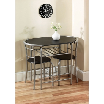 Greenhurst Stylish Compact Dining Table (Black/Silver)