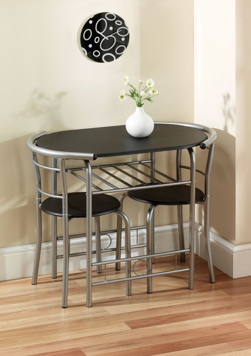 Greenhurst Stylish Compact Dining Table (Black/Silver)