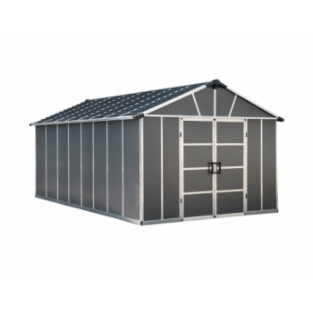 Palram 11x17.2 Yukon Shed (Dark Grey with WPC Floor)